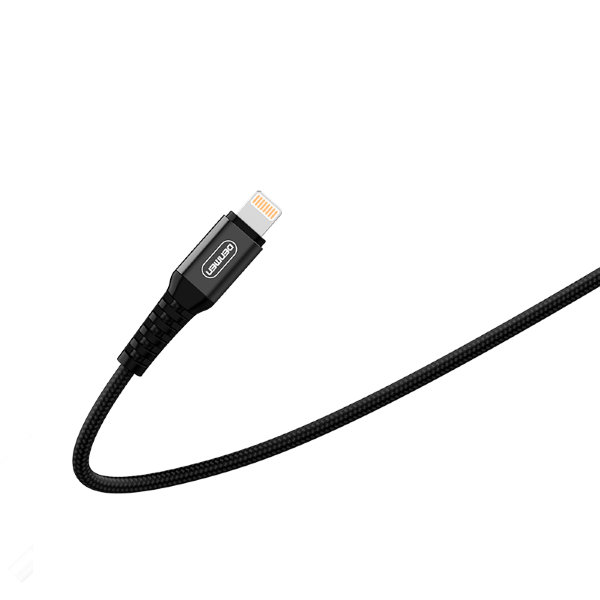 фото Кабель usb - lighnting для быстрой зарядки и передачи данных, 2.4а 1 м, черный denmen