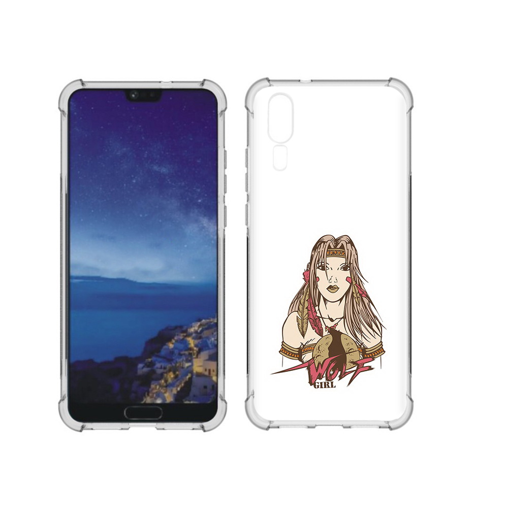 

Чехол MyPads Tocco для Huawei P20 девушка волк (PT108006.52.306), Прозрачный, Tocco