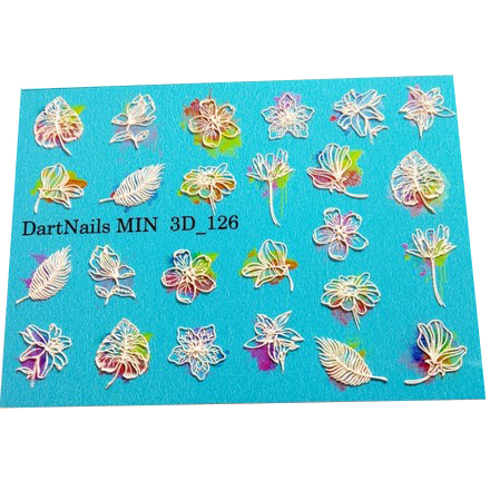 

Набор DartNails 3D-слайдер Цветы микс №126, 3 шт.