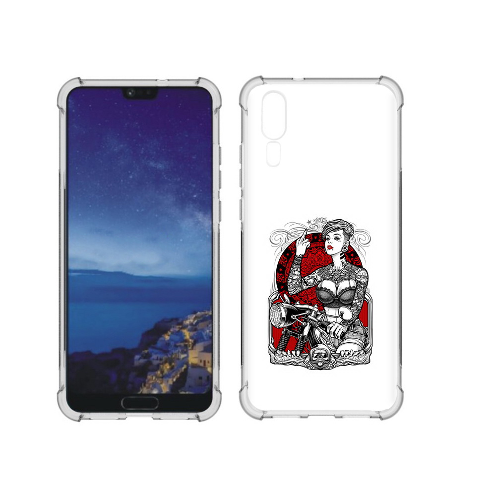 Чехол MyPads Tocco для Huawei P20 девушка на мотоцикле (PT108006.52.308)