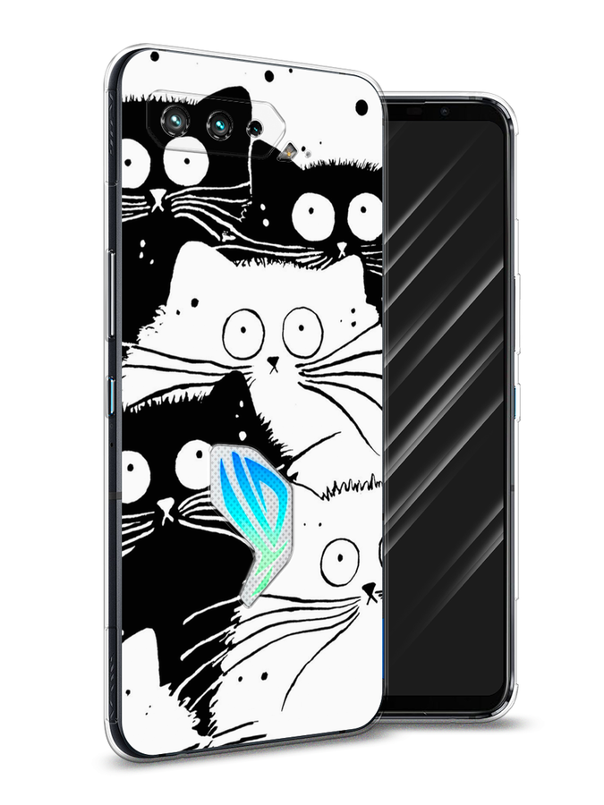 

Чехол Awog на Asus ROG Phone 5S "Коты черно-белые", Черный;белый, 44550-2
