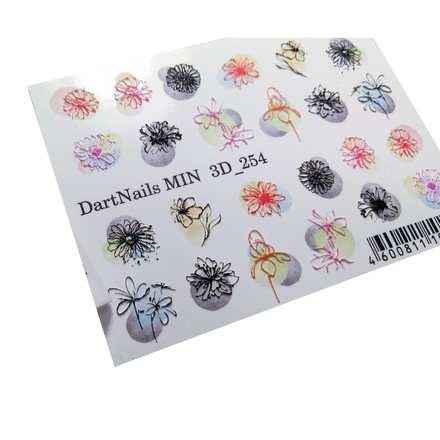 

Набор DartNails 3D-слайдер Цветы микс №254, 3 шт.