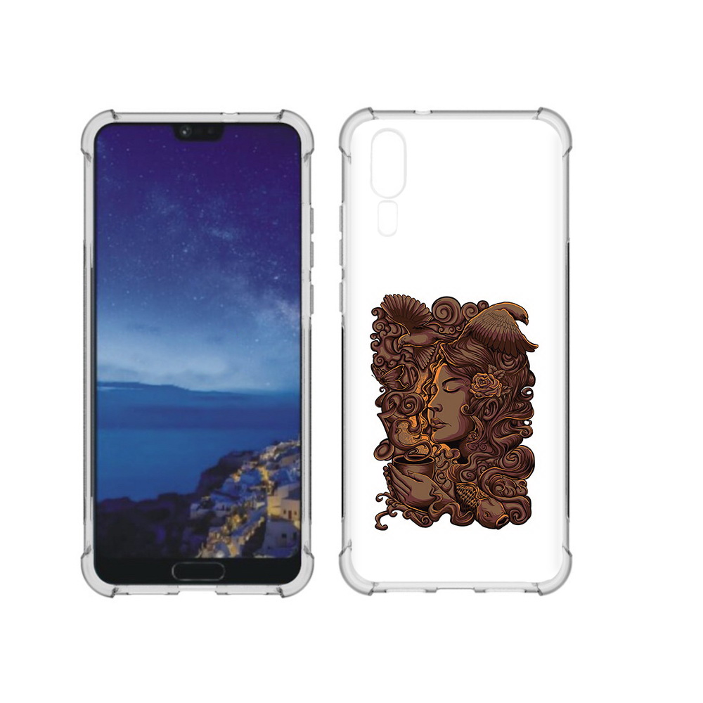 

Чехол MyPads Tocco для Huawei P20 девушка с длинными волосами абстракция (PT108006.52.312), Прозрачный, Tocco