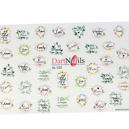 

Набор DartNails Слайдер-дизайн Art-Fashion Слова и фразы №123, 3 шт.