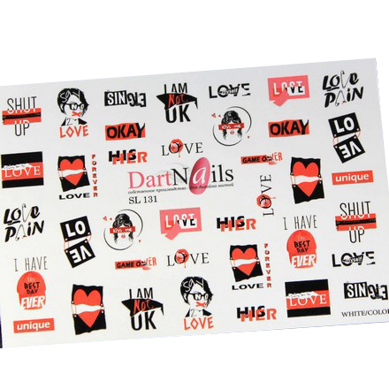 

Набор DartNails Слайдер-дизайн Art-Fashion Слова и фразы №131, 3 шт.