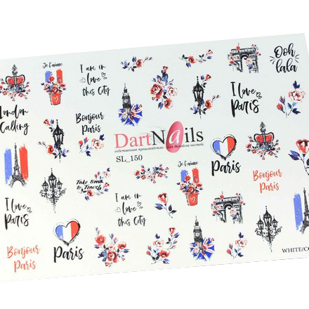 

Набор DartNails Слайдер-дизайн Art-Fashion Из Парижа с любовью №150, 3 шт.
