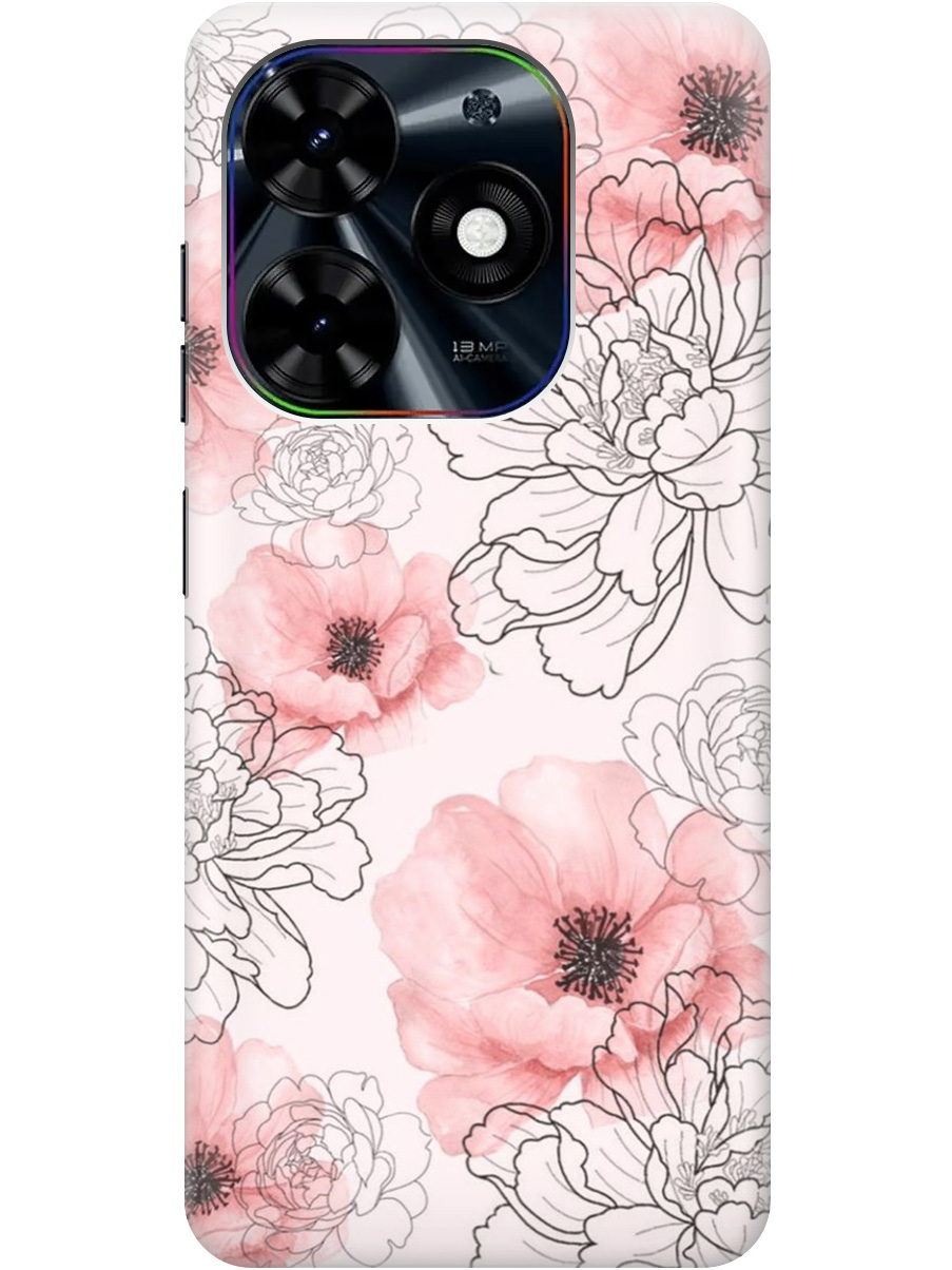 

Силиконовый чехол на Infinix Hot 40i с рисунком "Нежно-розовые цветы", Розовый, 20011892