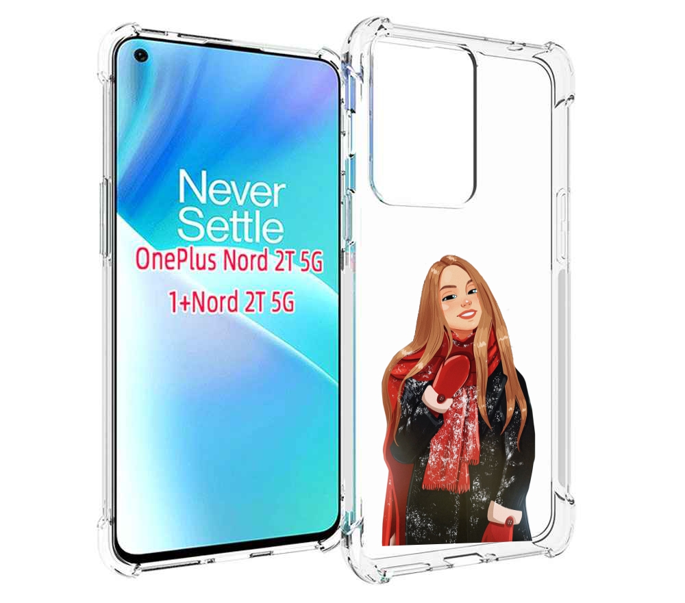 

Чехол MyPads Новогодний-зимний-арт женский для OnePlus Nord 2T, Прозрачный, Tocco
