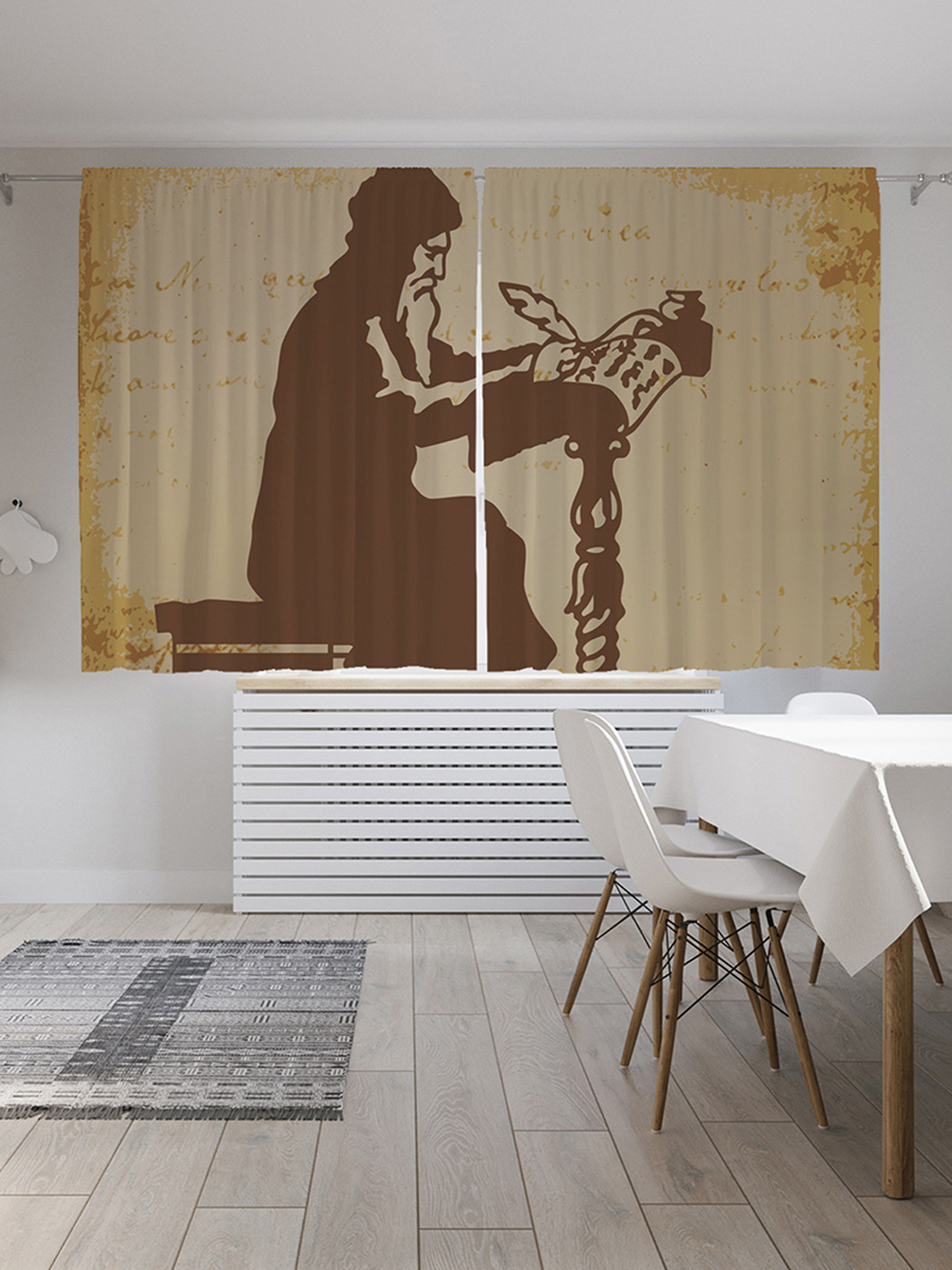 

Шторы с фотопечатью "Тайные рукописи" из сатена, 290х180 см