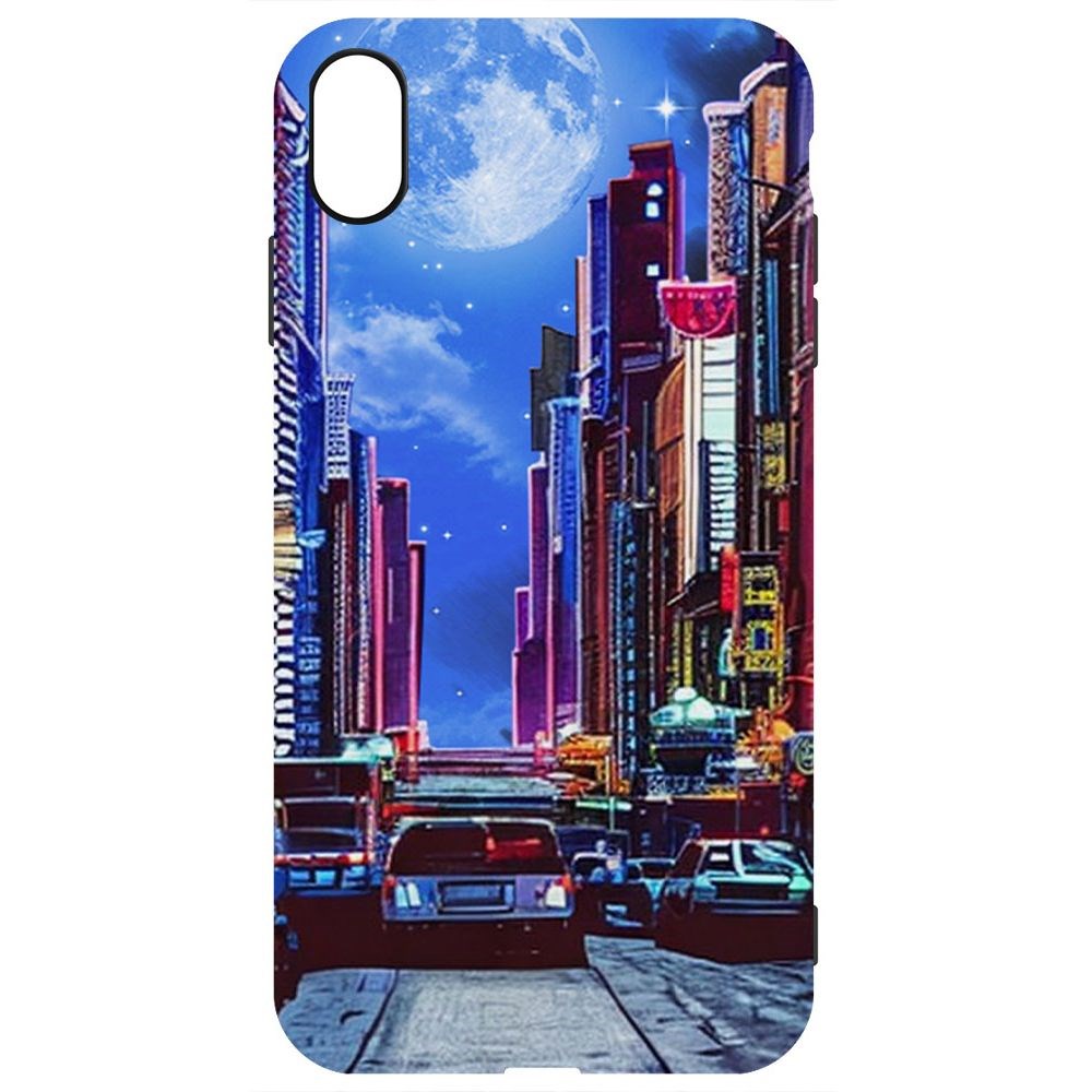 

Чехол-накладка Софт Ночной город для iPhone XS Max, Черный