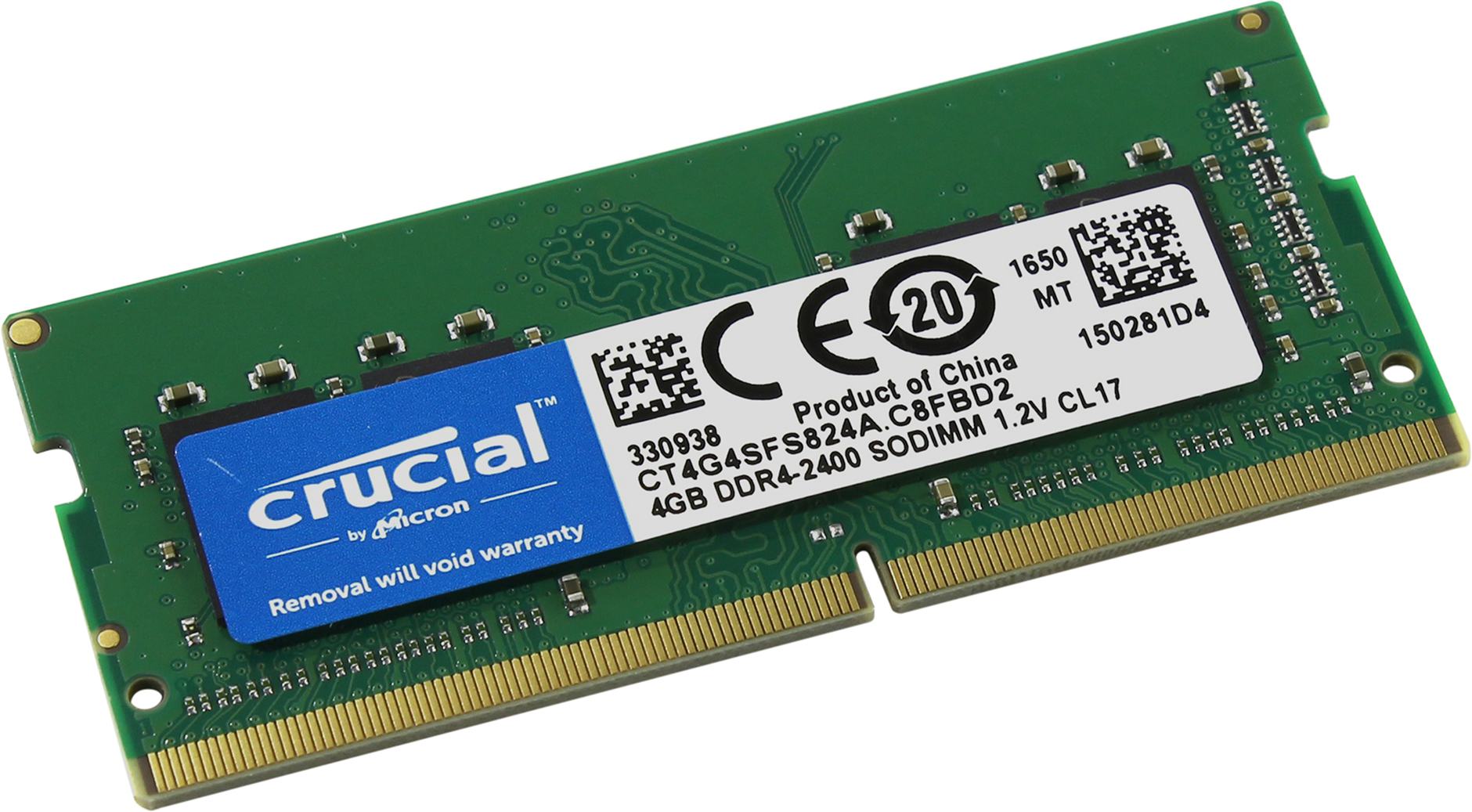 фото Оперативная память micron (ct4g4sfs824a), ddr4 1x4gb, 2400mhz