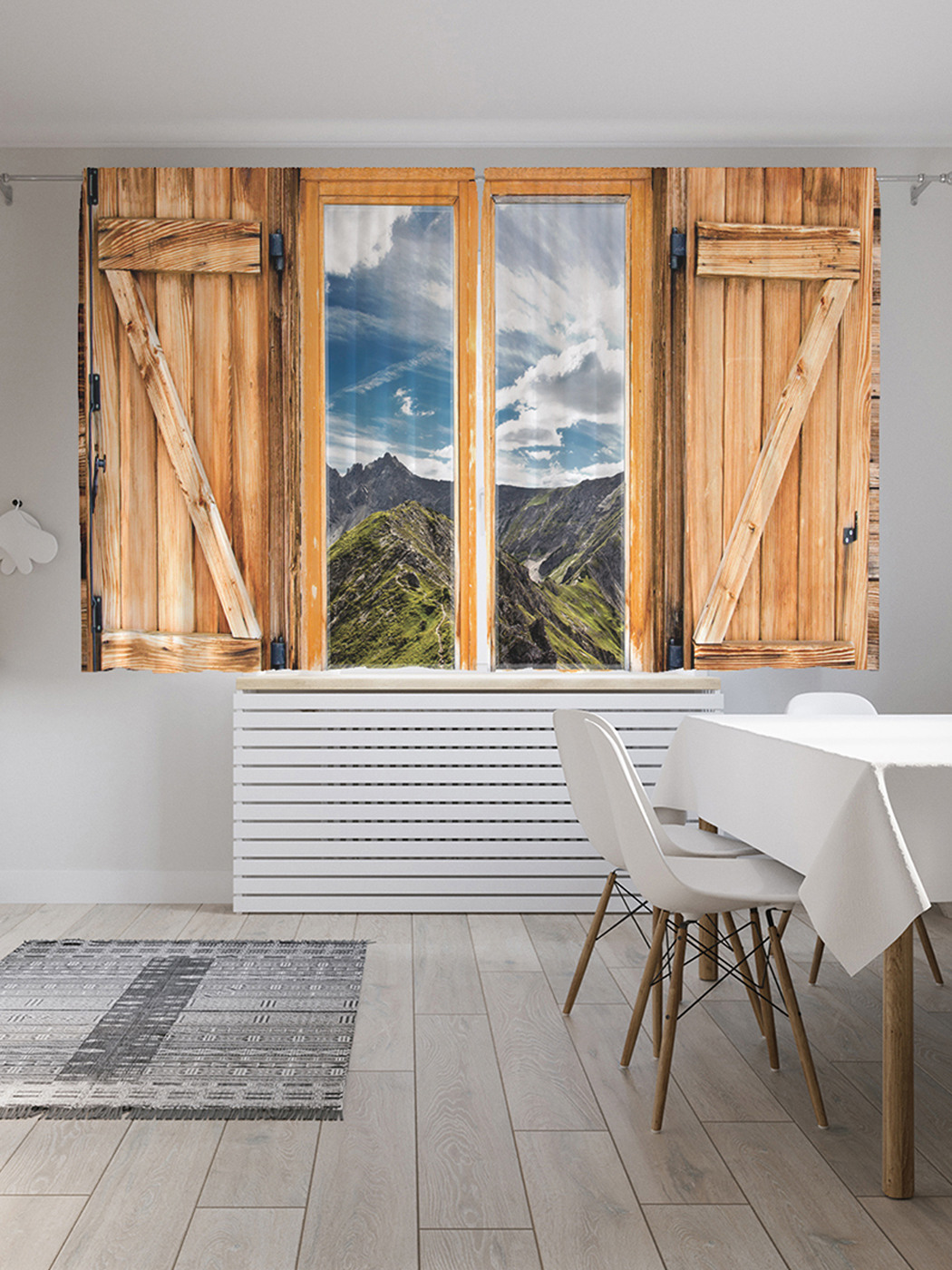 

Шторы с фотопечатью "Жизнь на свежем воздухе" из сатена, 290х180 см