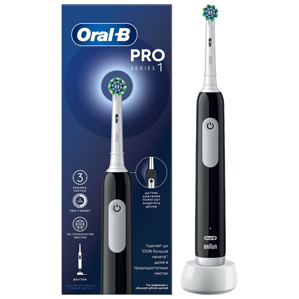 

Электрическая зубная щетка Oral-B Pro Series 1 черный, Pro Series 1