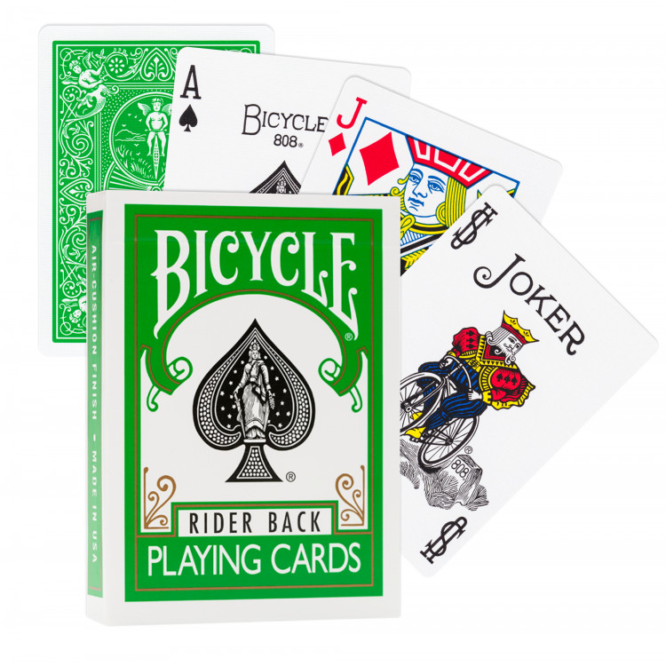 фото Игральные карты bicycle standard rider back green, зеленые