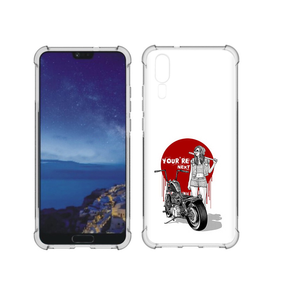 Чехол MyPads Tocco для Huawei P20 девушка с мотоциклом (PT108006.52.315)