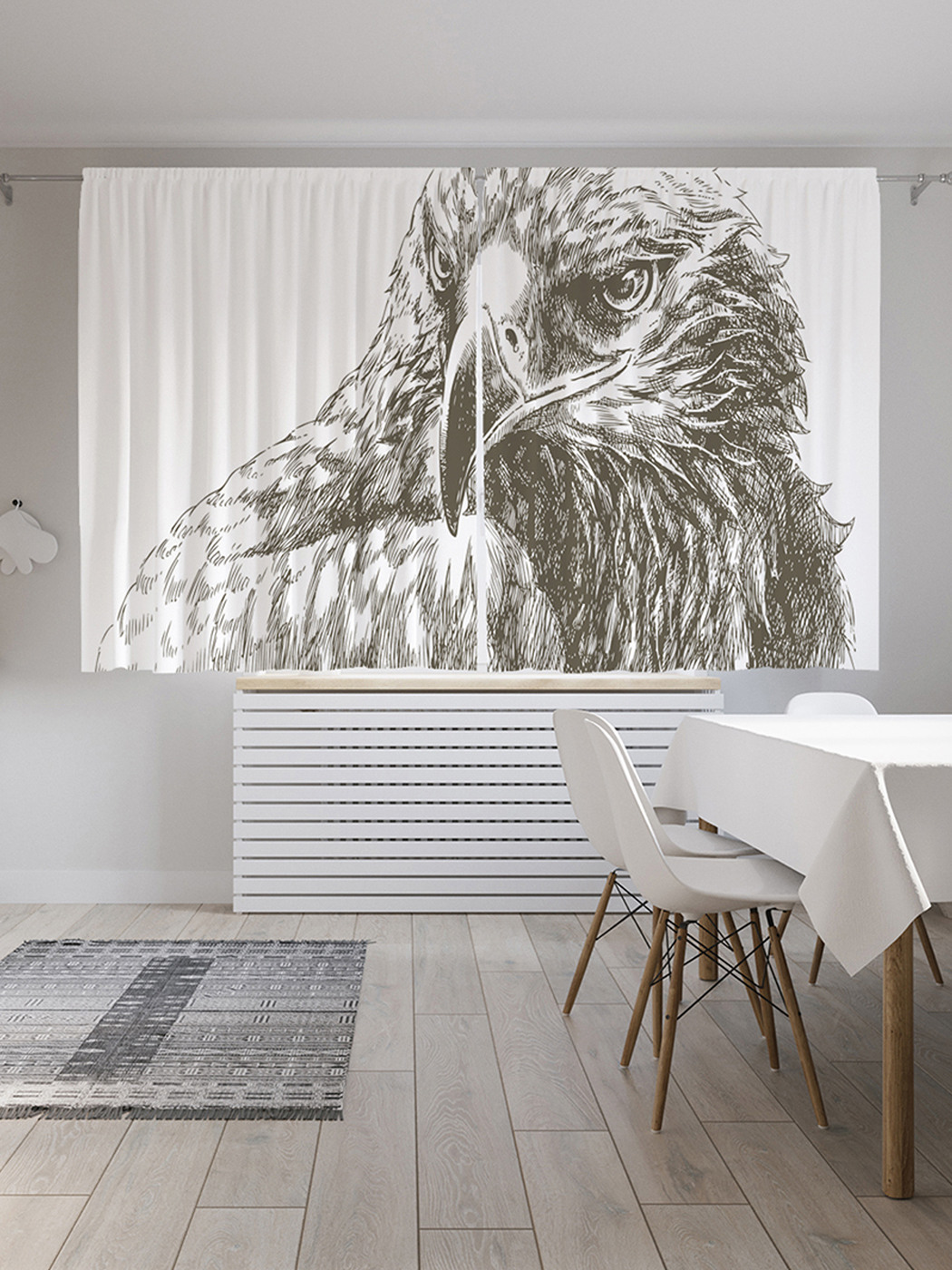 

Шторы с фотопечатью "Хитрый орел" из сатена, 290х180 см