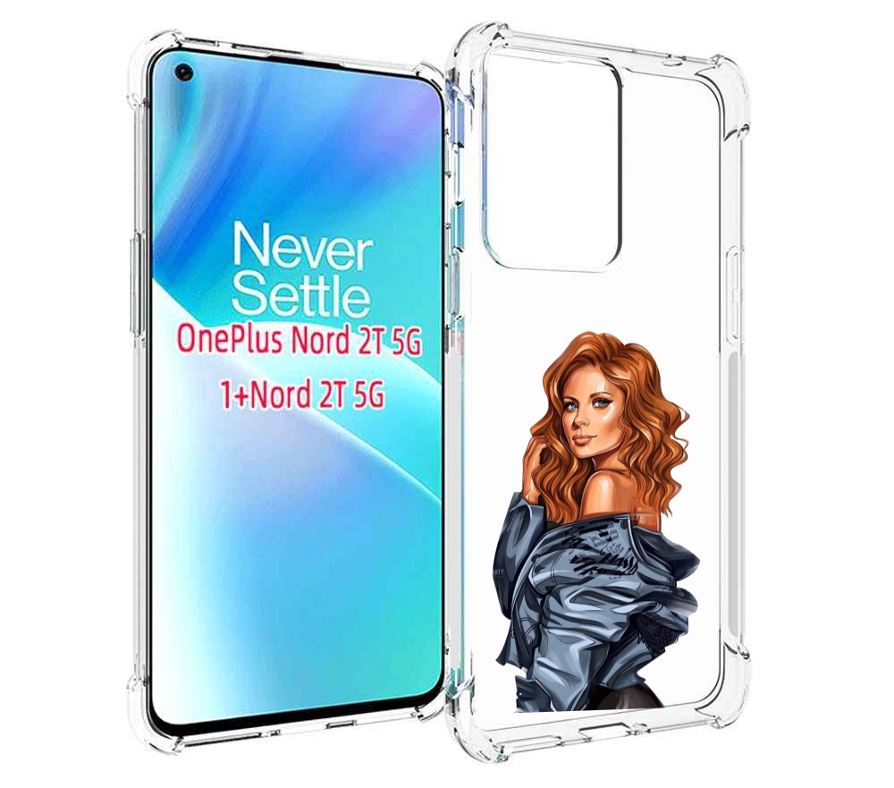 

Чехол MyPads Рыжая-девушка женский для OnePlus Nord 2T, Прозрачный, Tocco