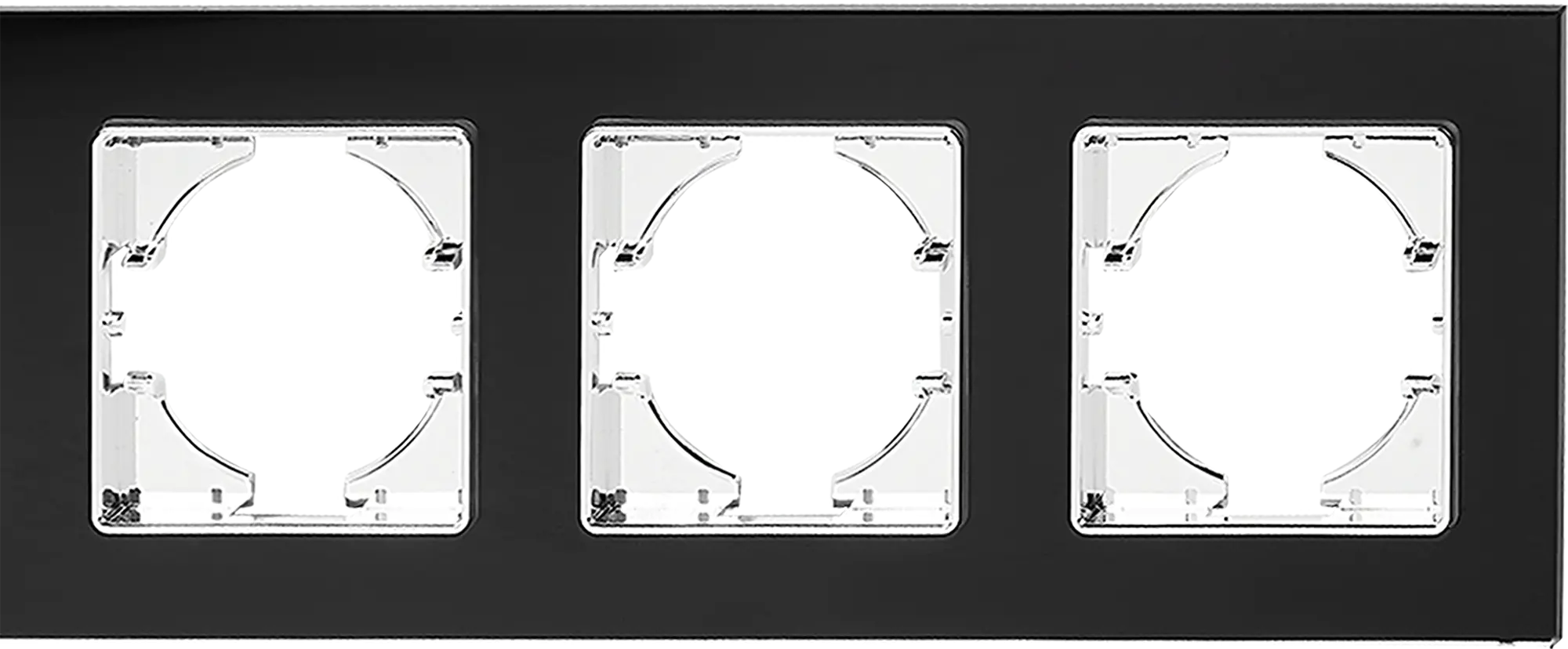 Рамка для розеток и выключателей Gusi Electric Ugra 3 поста цвет черный рамка на 4 поста schneider electric merten system m mtn486414
