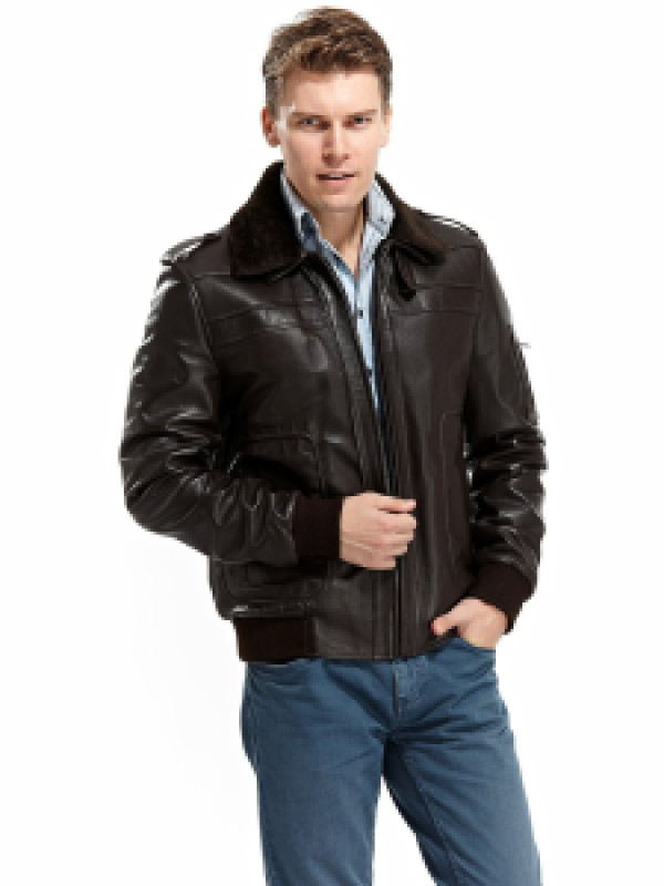 

Кожаная куртка мужская Hodore H35-1402 коричневая L (доставка из-за рубежа), Коричневый, H35-1402