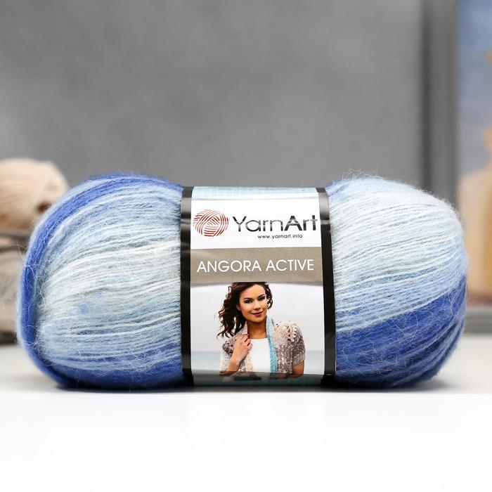 

Пряжа YarnArt Angora Active, 25% мохер, 75% акрил, 500 м/100 гр, (842 синий-голубой-белый), Разноцветный