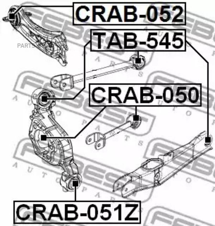 

Сайлентблок задн цапфы плавающий dodge journey 2009-2012 crab-051z