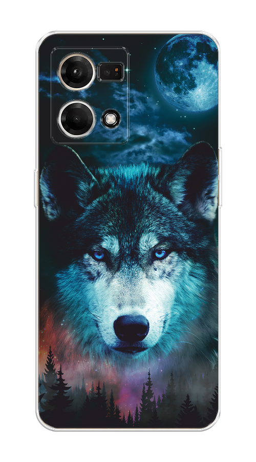 

Чехол на Oppo Reno 7 4G/8 4G "Лунный волк", Бирюзовый;розовый;синий, 2511250-1