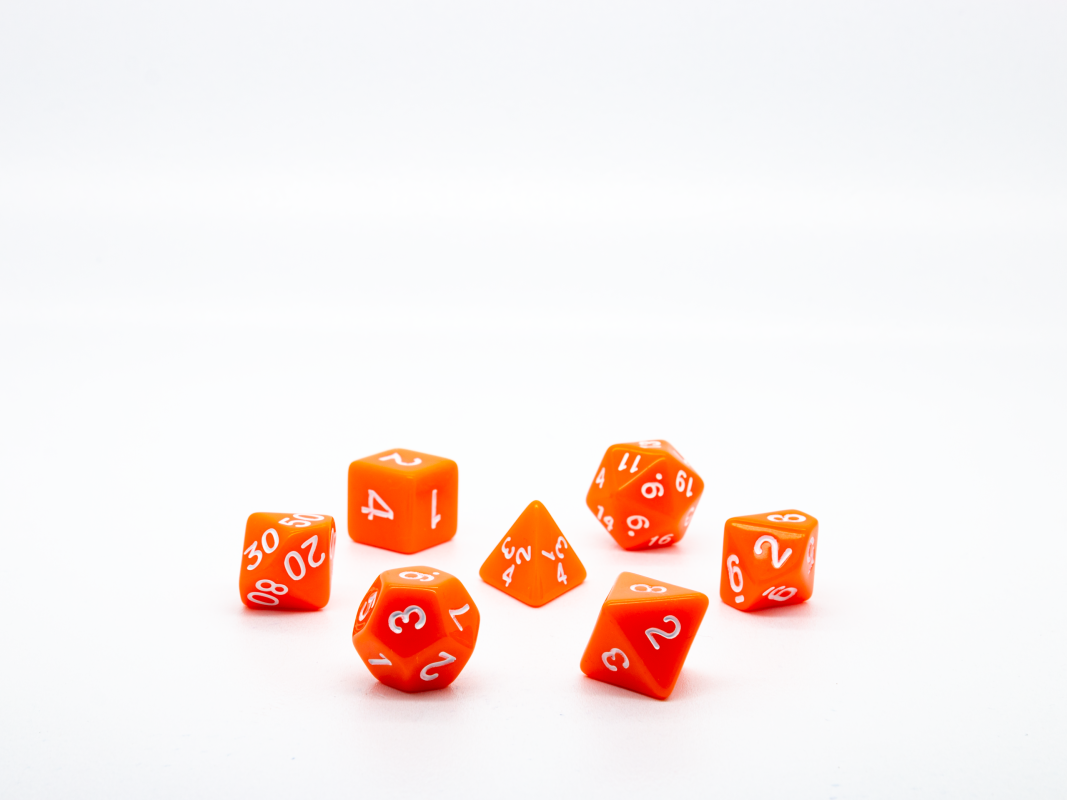 

Набор кубиков для D&D, Dungeons and Dragons, ДнД, Pathfinder оранжевые, Оранжевый, MGOP03