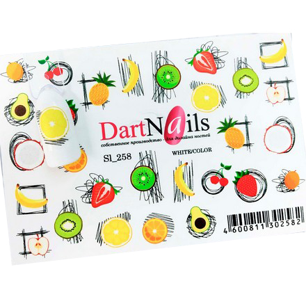 

Набор DartNails Слайдер-дизайн Art-Fashion Фрукты и ягоды №258, 3 шт.
