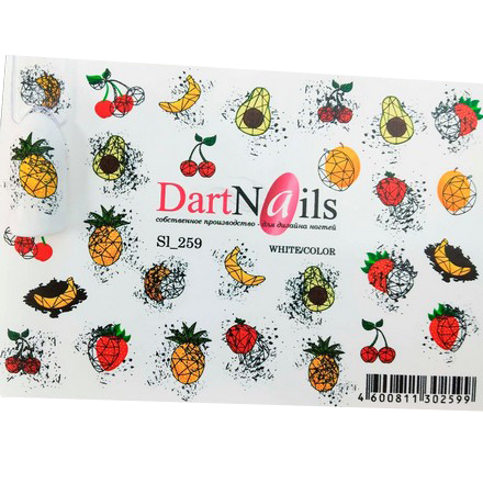 

Набор DartNails Слайдер-дизайн Art-Fashion Фрукты и ягоды №259, 3 шт.