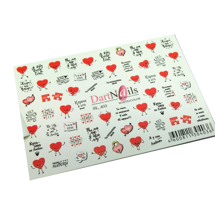 

Набор DartNails Слайдер-дизайн Art-Fashion Сердце. Любовь №403, 3 шт.