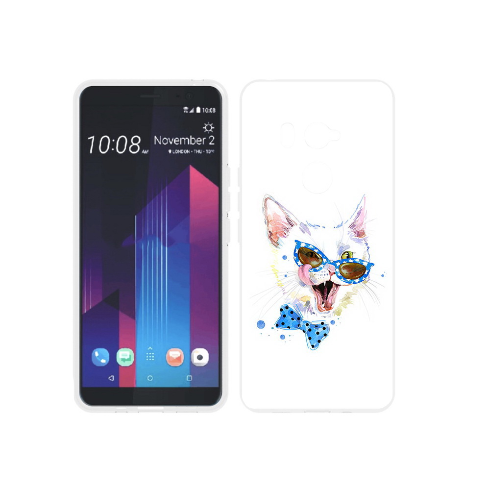 

Чехол MyPads Tocco для HTC U11 EYEs белый кот, Прозрачный, Tocco