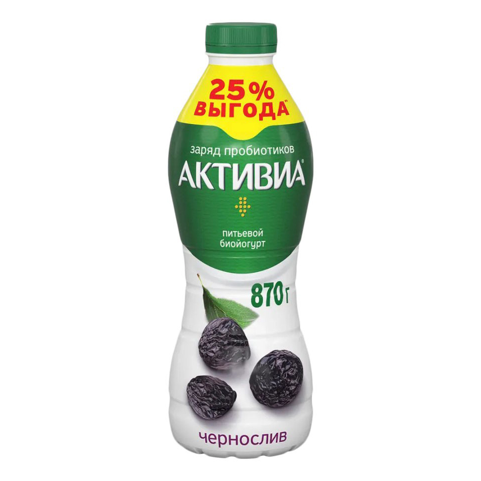 

Питьевой биойогурт Активиа с черносливом 2% 870 г