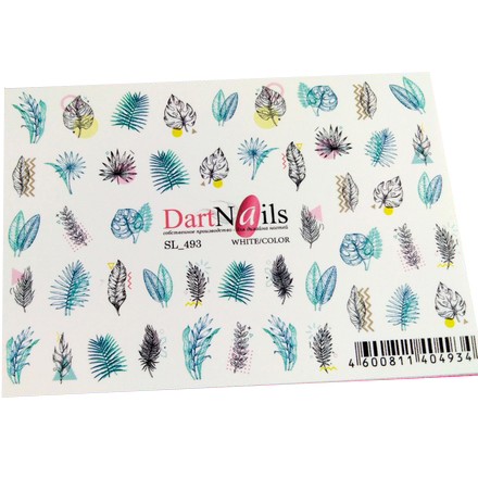 

Набор DartNails Слайдер-дизайн Art-Fashion Листья и перья №493, 3 шт.