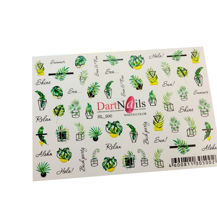 

Набор DartNails Слайдер-дизайн Art-Fashion Листья и геометрия №500, 3 шт.