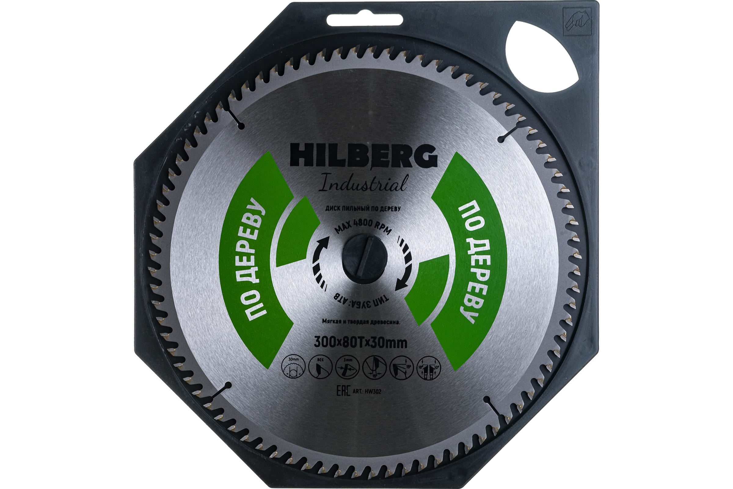 фото Hilberg диск пильный hilberg industrial дерево 300x30x80т hw302