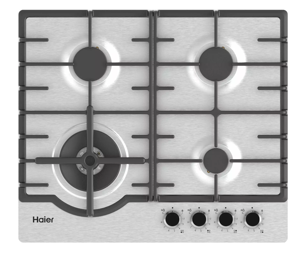 Встраиваемая варочная панель газовая Haier HHX-M64ROVX серебристый