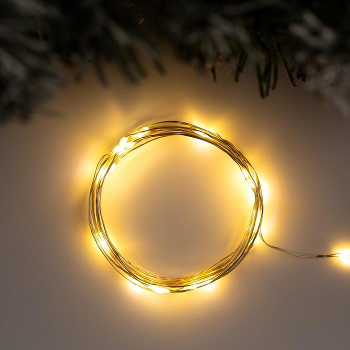 

Светодиодная нить Luazon Lighting Нить роса 5198337 2 м белый теплый, Нить роса