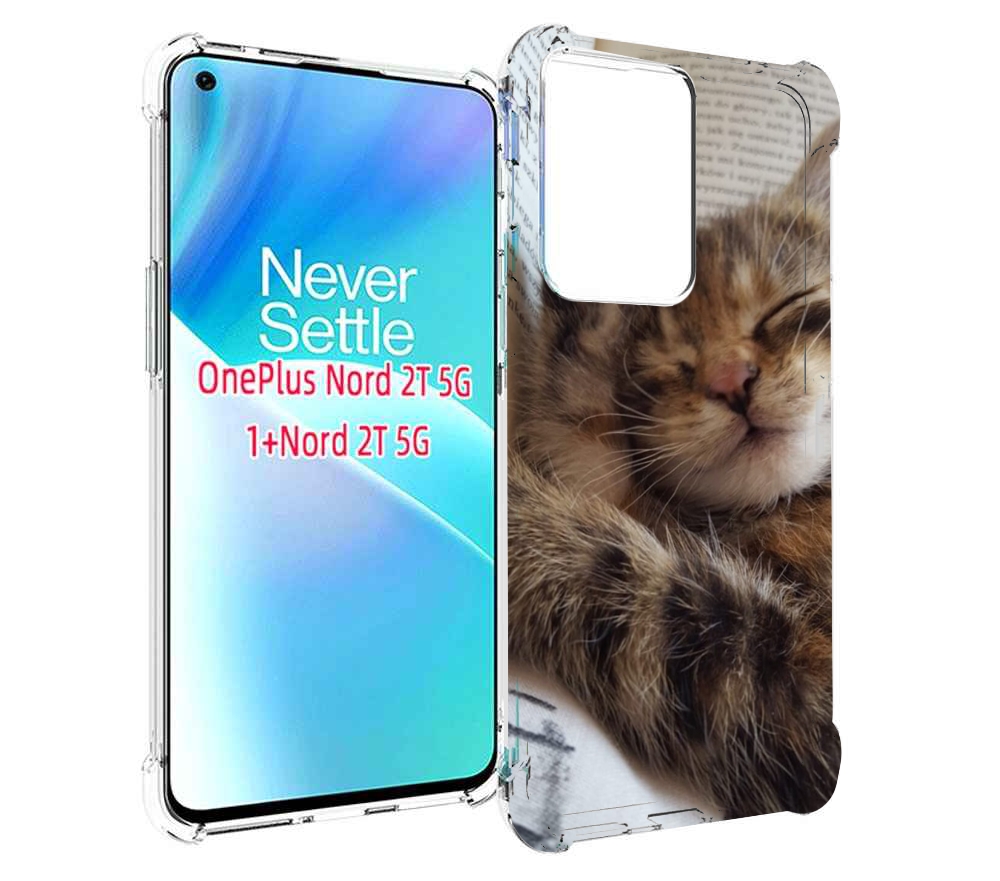 

Чехол MyPads Спящий-котенок для OnePlus Nord 2T, Прозрачный, Tocco