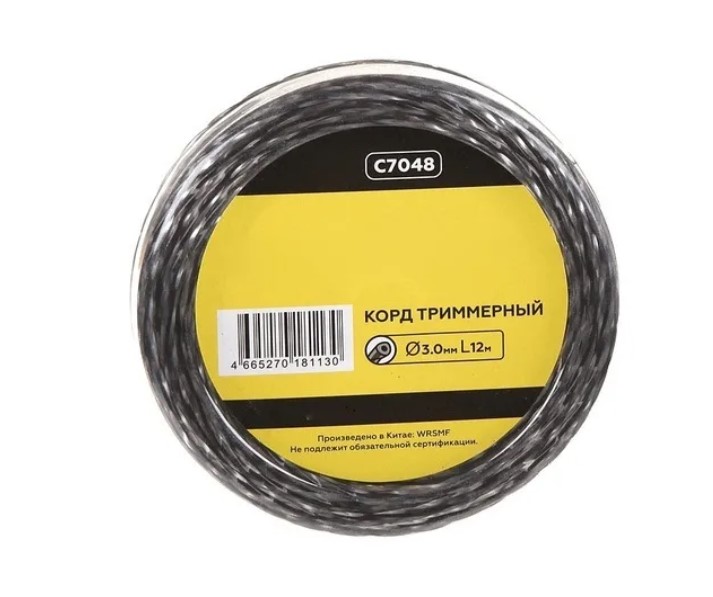 фото Леска для триммера champion c7048 tri-twist 3mm x 12m