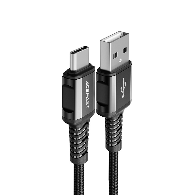 Кабель USB - Type-C Acefast C1-04 USB-A to USB-C aluminum 1.2 м черный