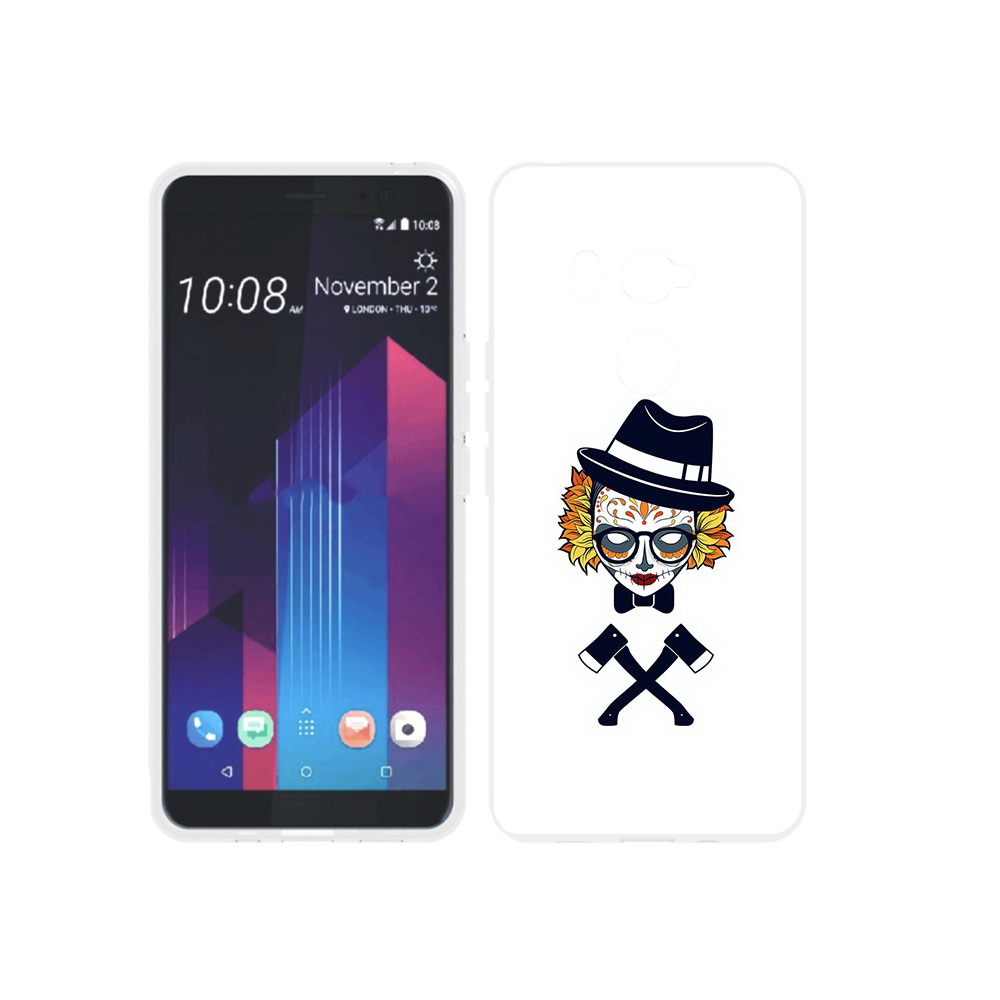 

Чехол MyPads Tocco для HTC U11 EYEs девушка в маске с топорами рисунок, Прозрачный, Tocco