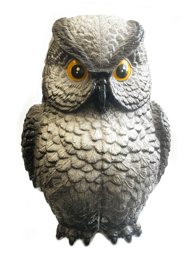 фото Фигура садовая из пенопласта сова (серая), h = 42 см туендатская сувенирная мастерская