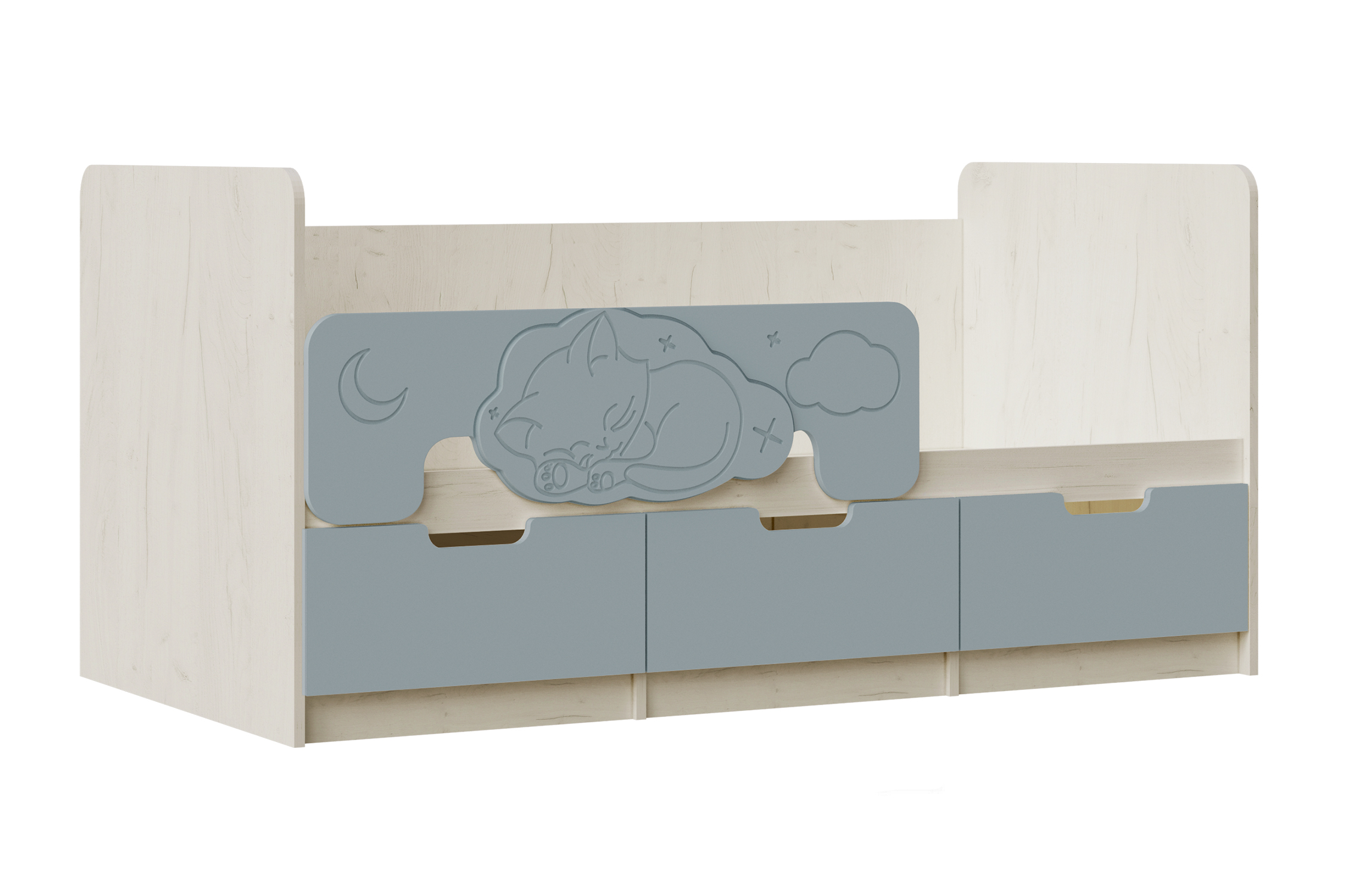 

Кровать НОНТОН Юниор-4, 80х160 см, шарли бриз / дуб крафт белый, Синий