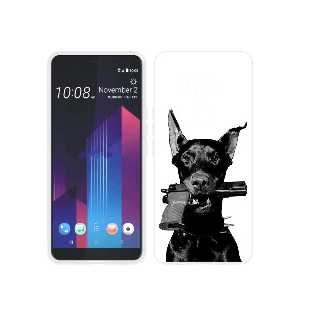 

Чехол MyPads Tocco для HTC U11 EYEs доберман с пистолетом, Прозрачный, Tocco