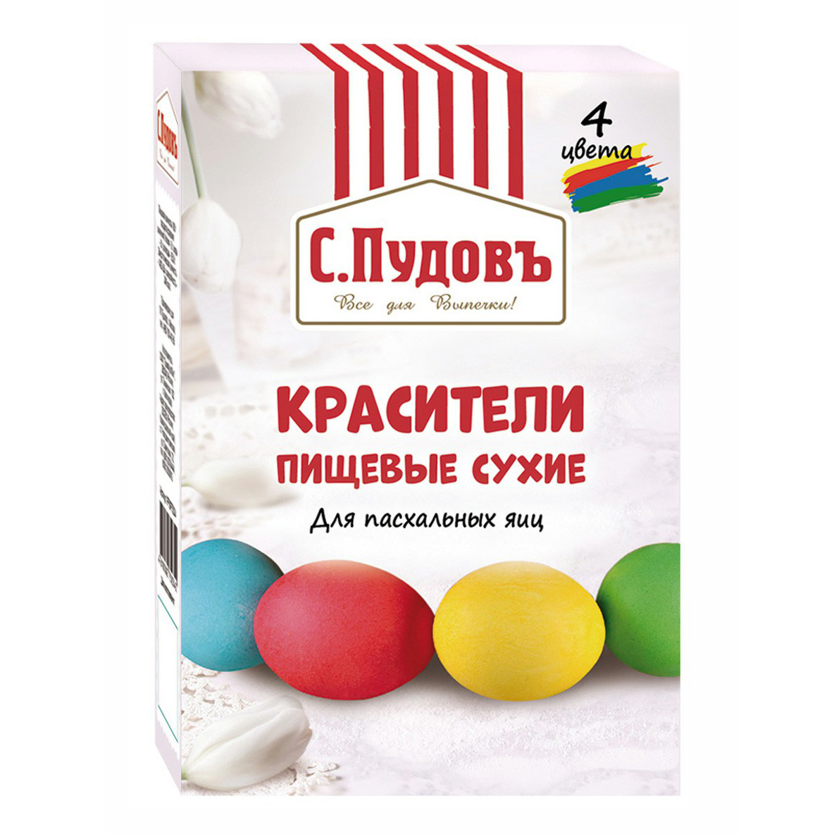 

Набор красителей для яиц С.Пудовъ сухие 4 цвета 20 г
