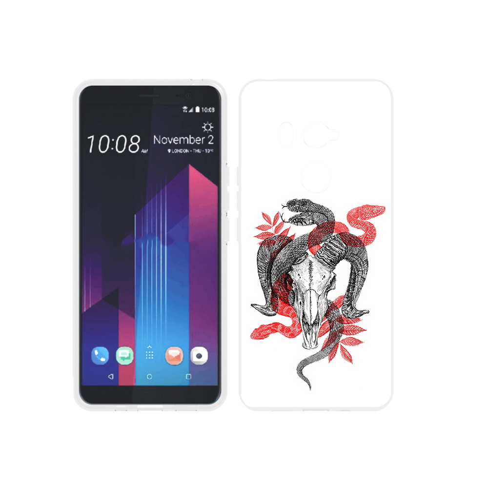 

Чехол MyPads Tocco для HTC U11 EYEs змея в черепе рисунок, Прозрачный, Tocco