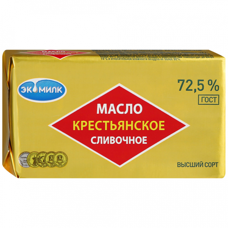 фото Сливочное масло мечта крестьянское 72,5% 180 г