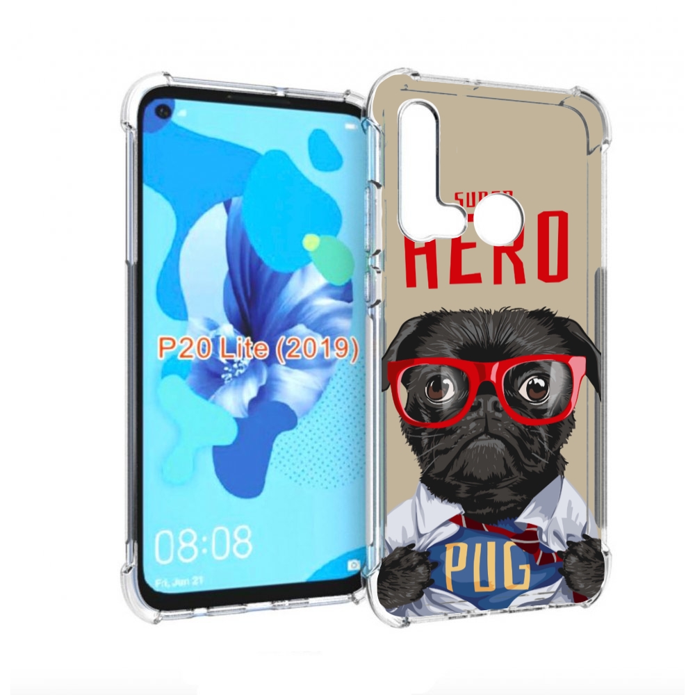 Чехол бампер MyPads Герой-PUG для Huawei P20 Lite (2019)