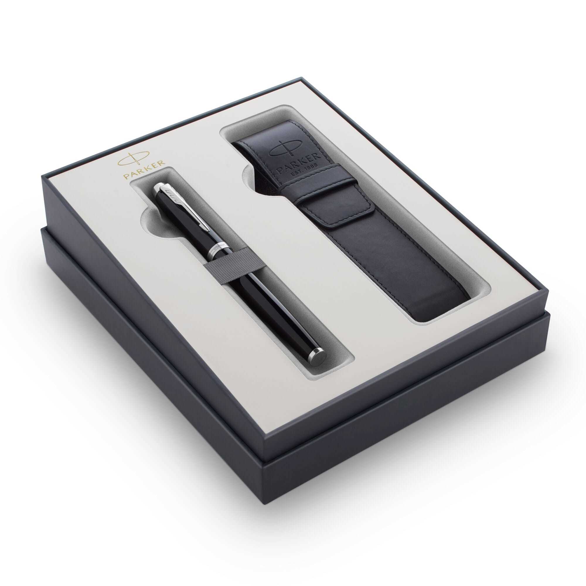 фото Подарочный набор parker im с перьевой ручкой и чехлом black ct, перо m 2122001