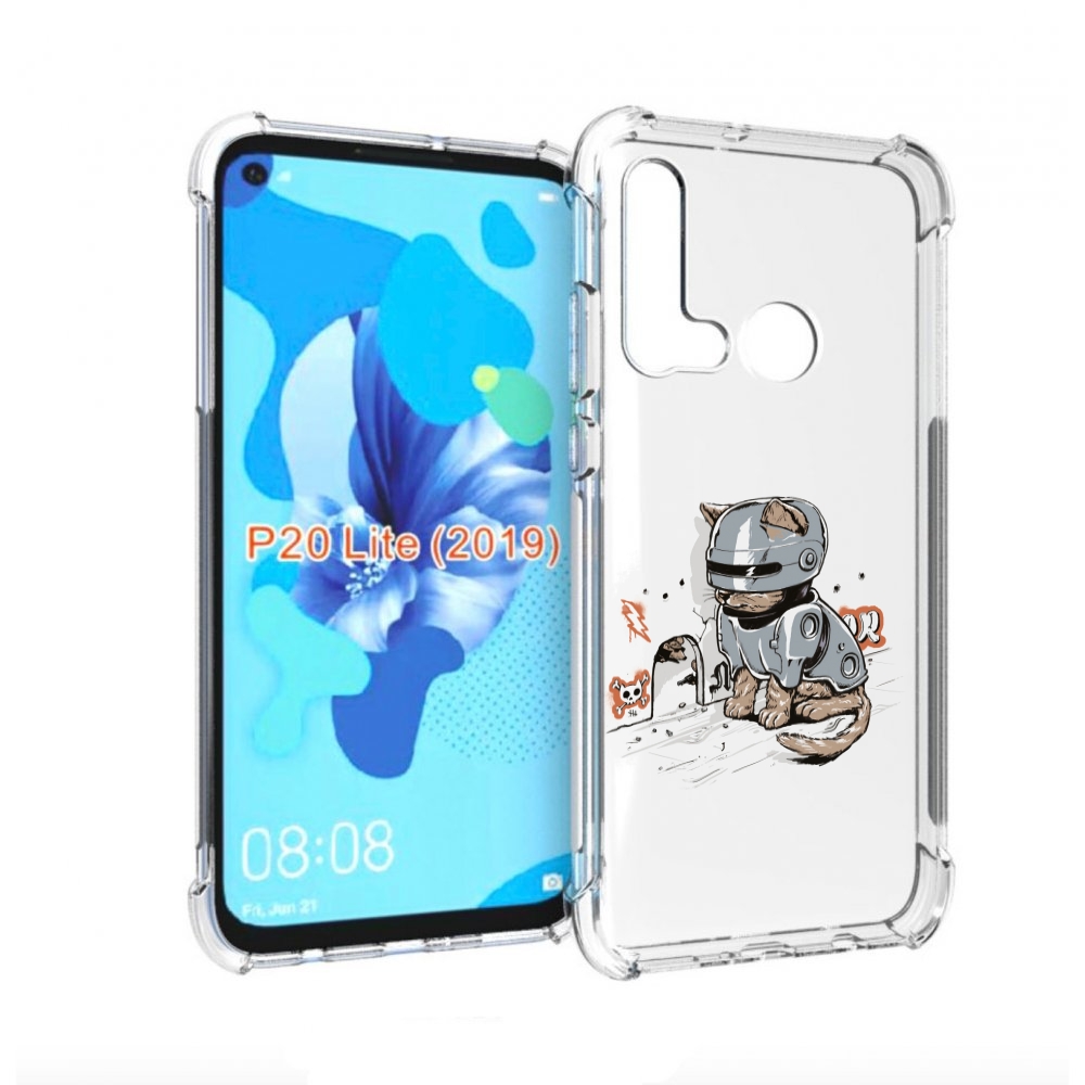 

Чехол бампер MyPads Грозный кот для Huawei P20 Lite (2019), Прозрачный, Tocco